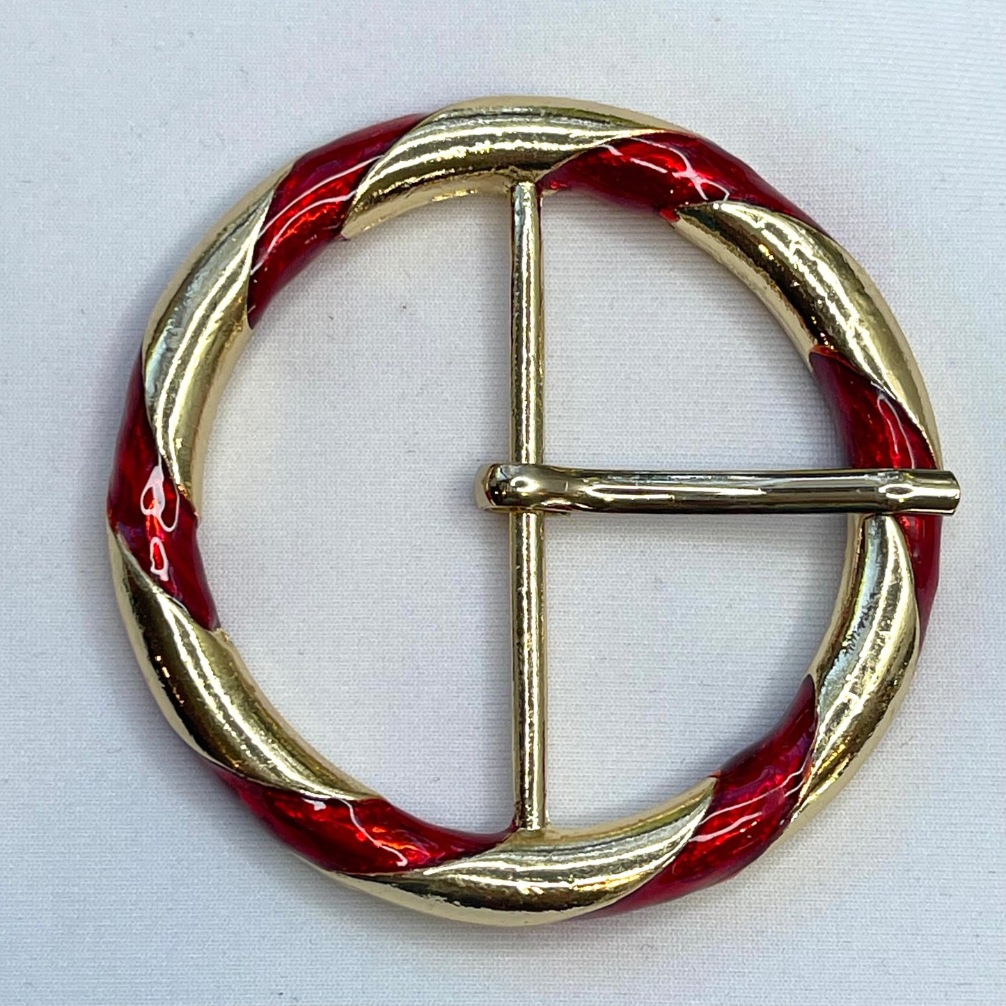 Candy Stripe Red/Gold Metal Buckle