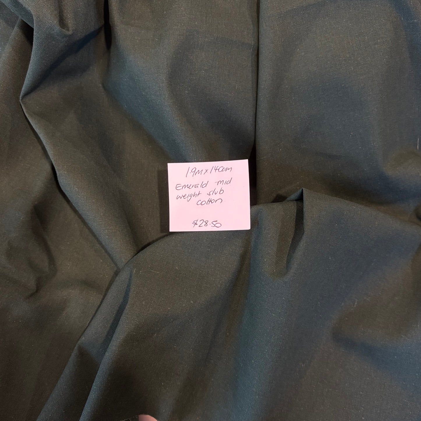 1.9m Emerald Mid Weight Slub Cotton