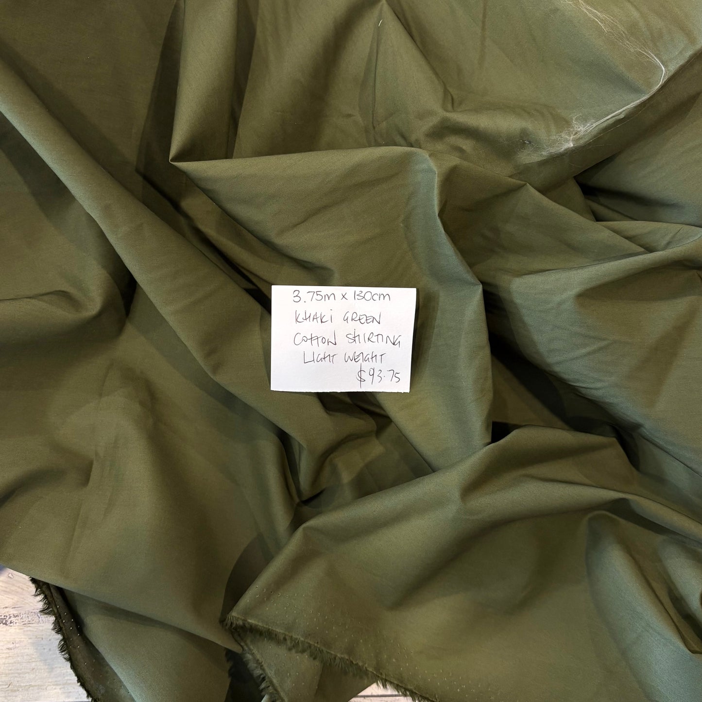 3.75m Khaki Green Cotton Shirting