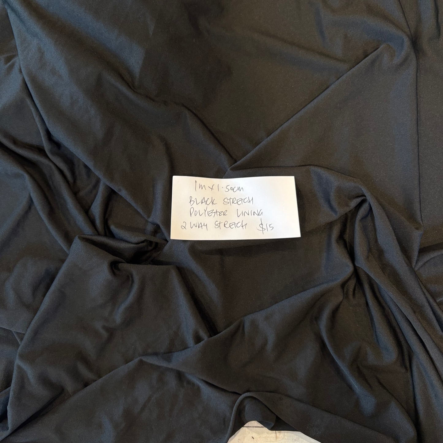 1m Black Stretch Poly Lining