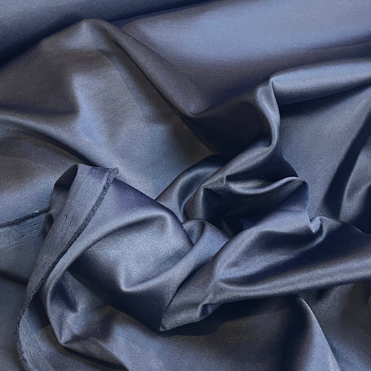 Navy stretch duchess satin