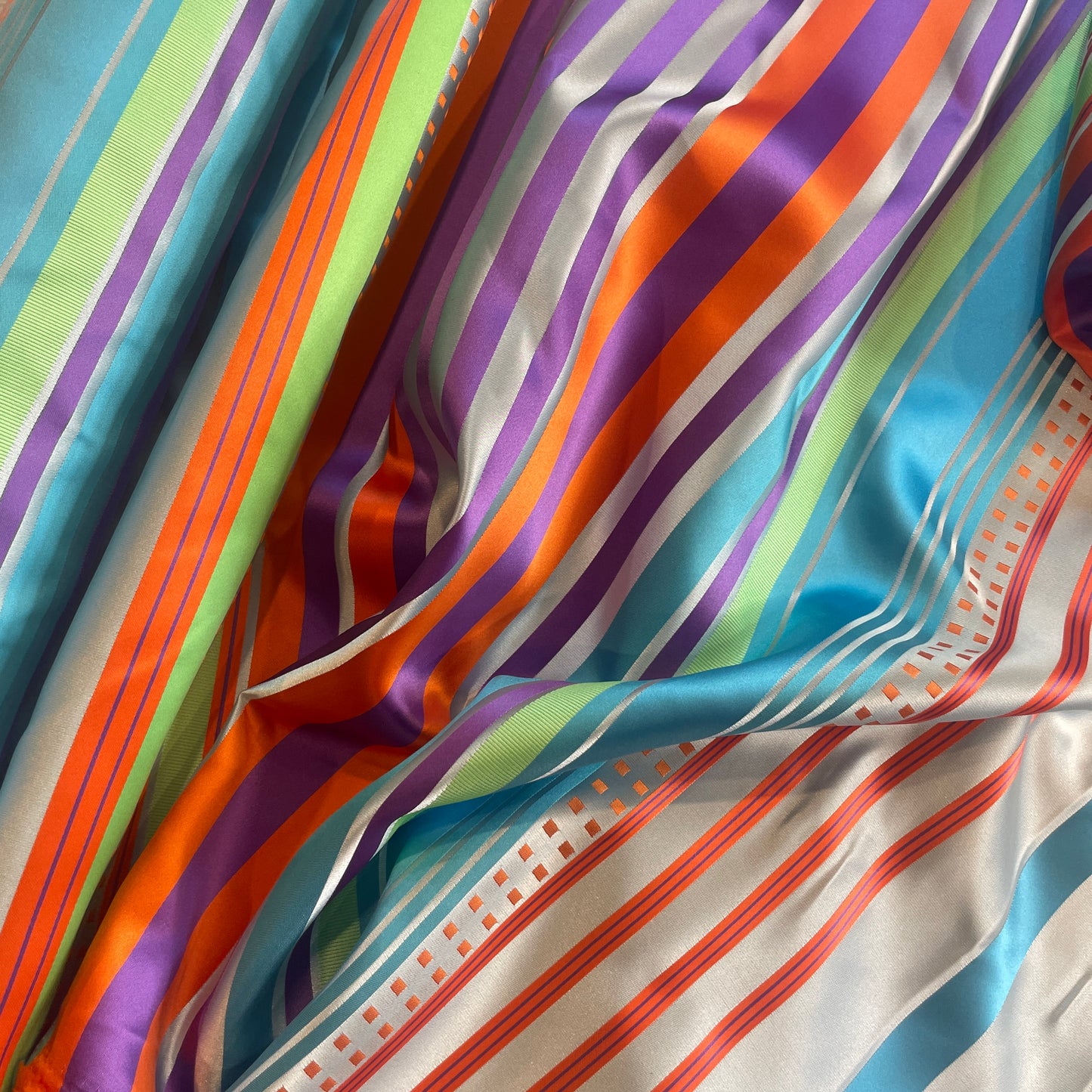 Carnival stripe jacquard satin