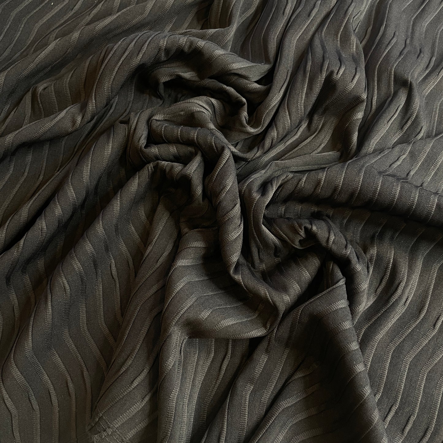 Black waves textured jersey