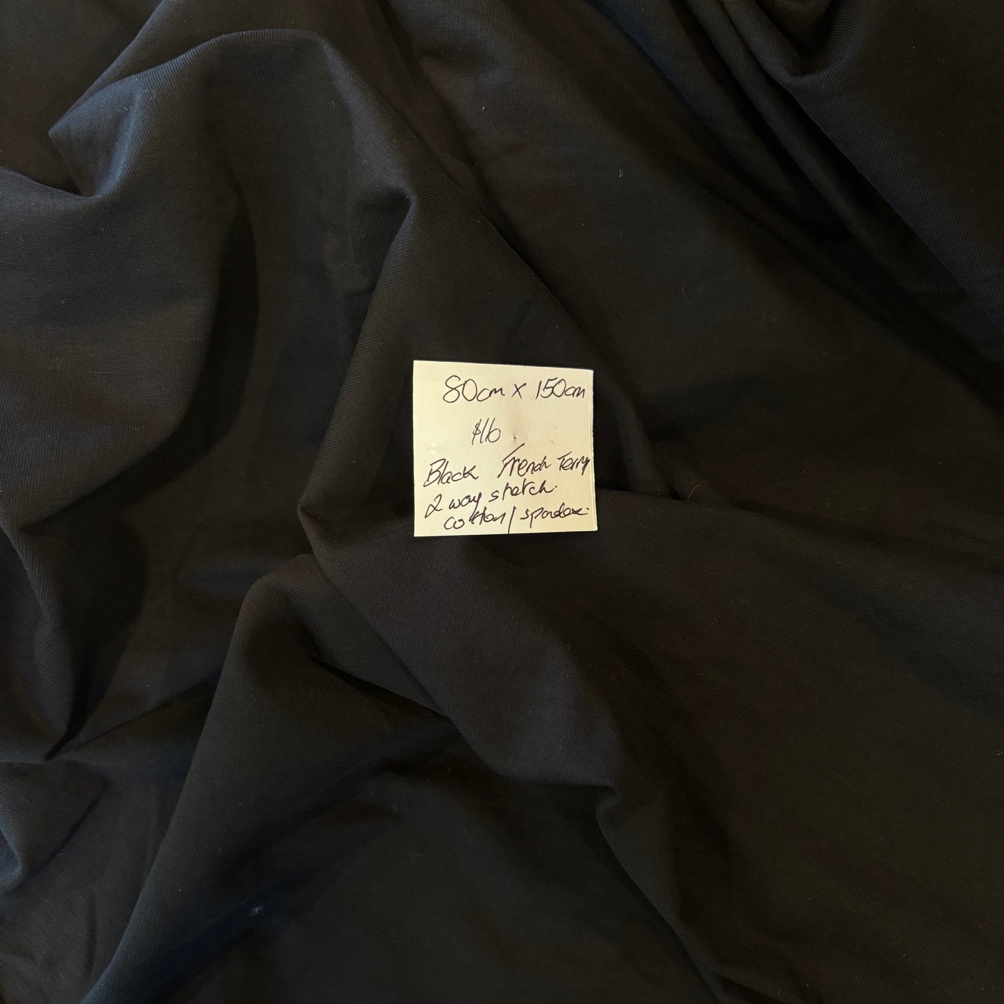 80cm Black French Terry