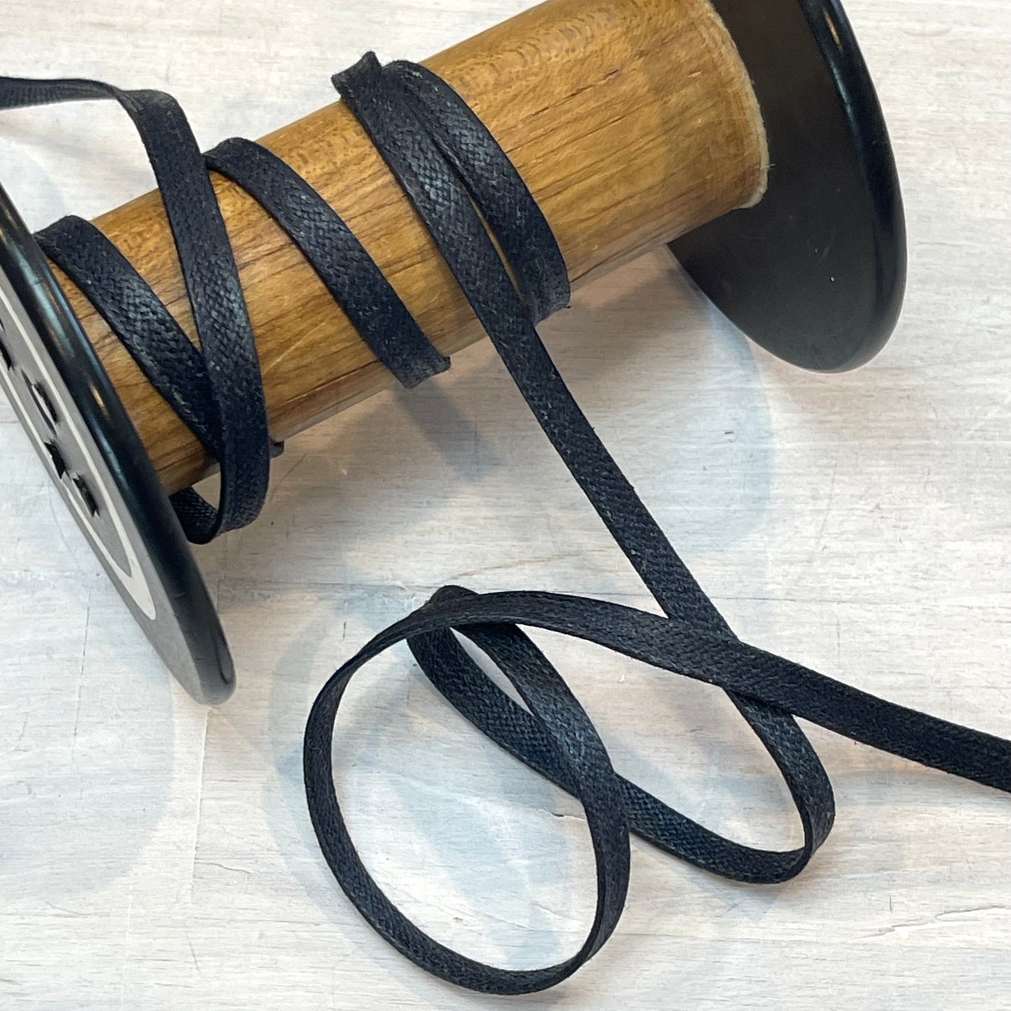 Ink Flat Waxed Braided Cord