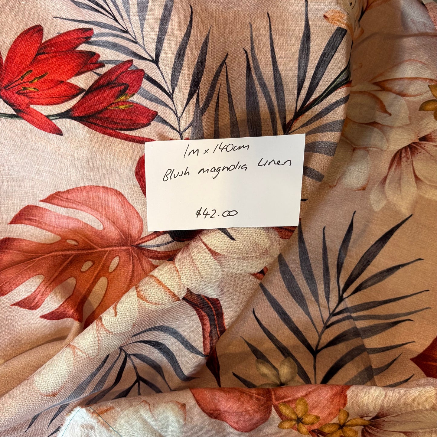 1m Blush Magnolia Linen