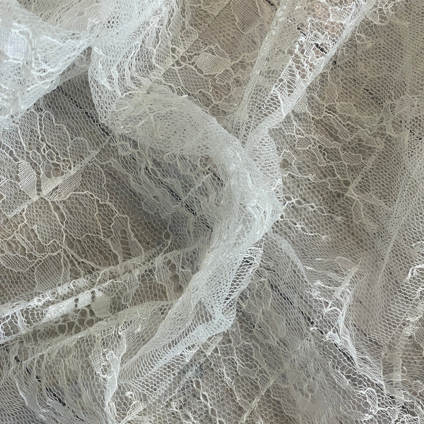 Ivory fine pleated lace