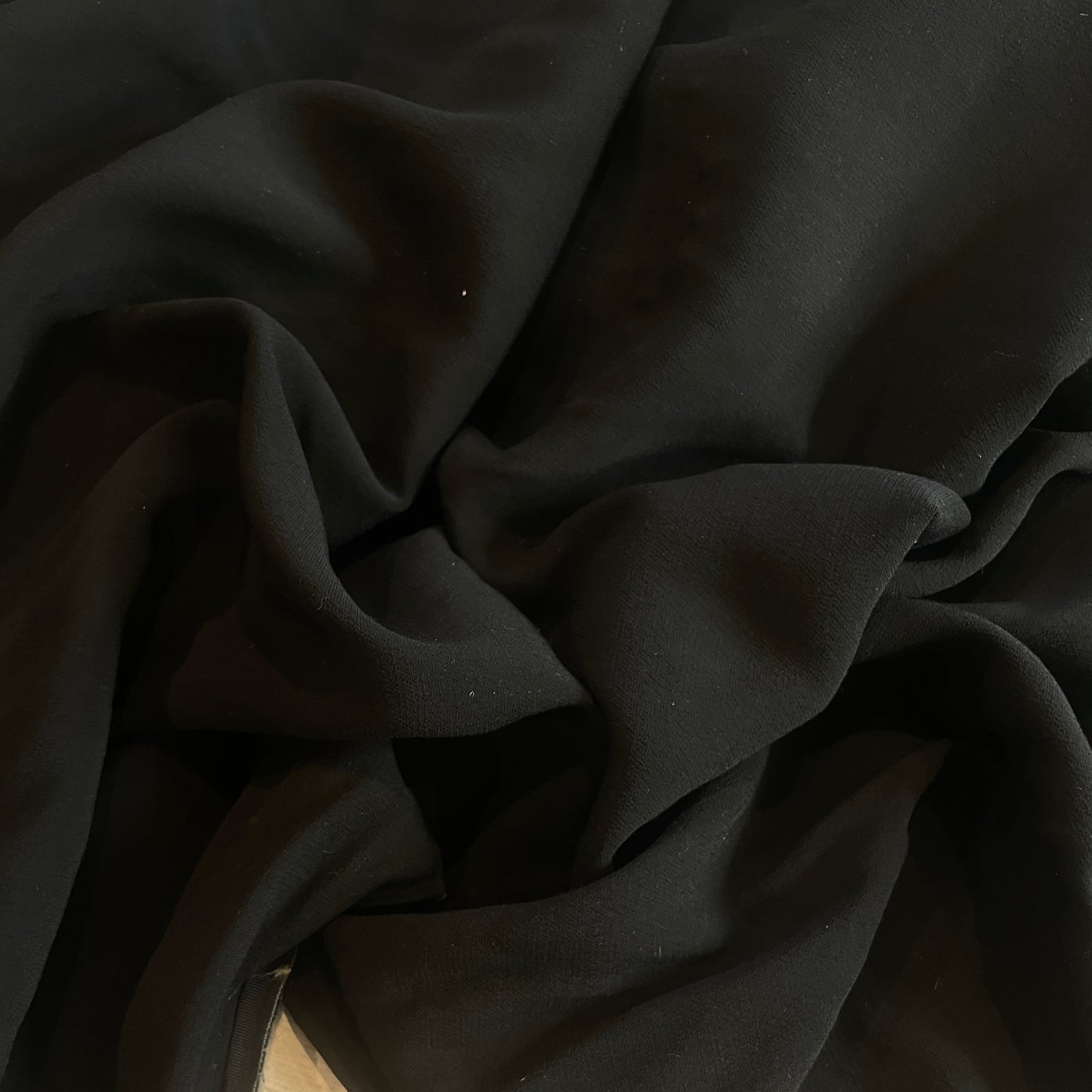 Pria black viscose satin back crepe