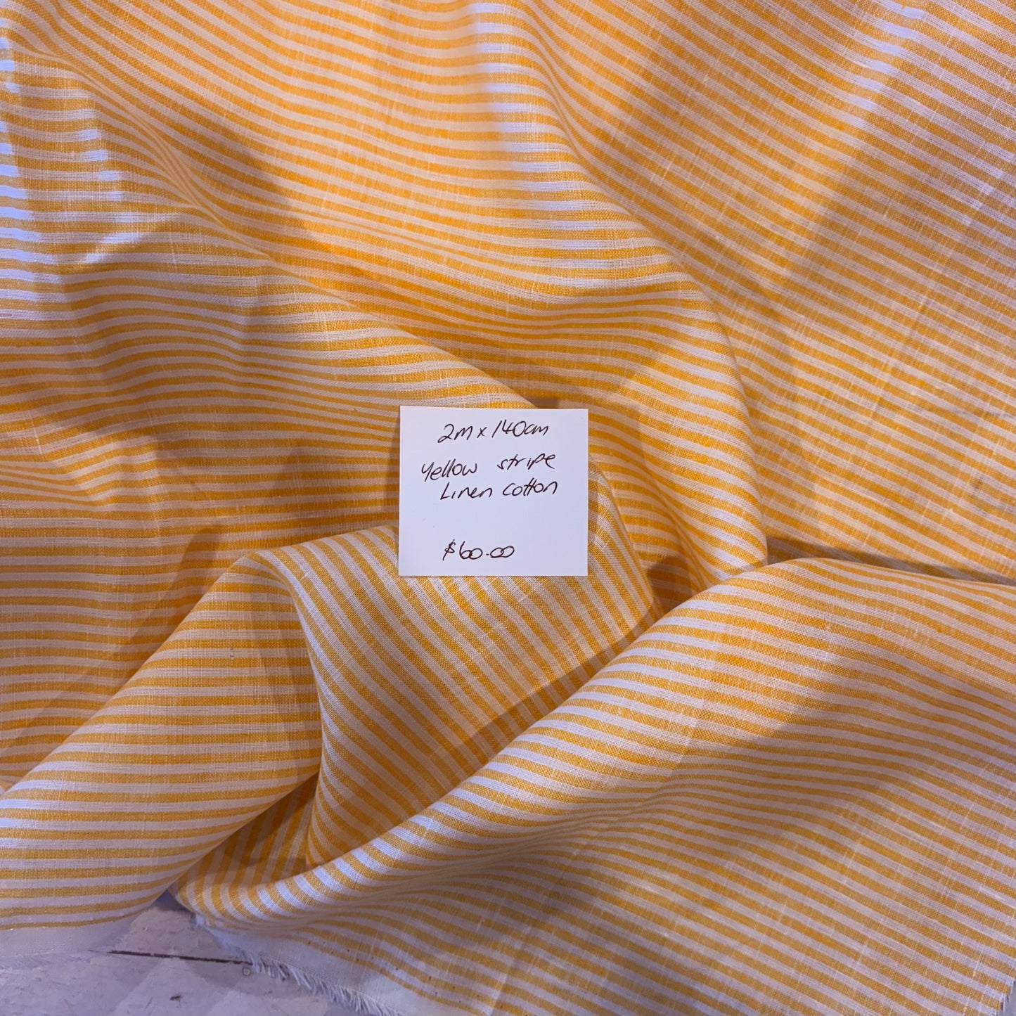 2m Yellow Stripe Linen Cotton