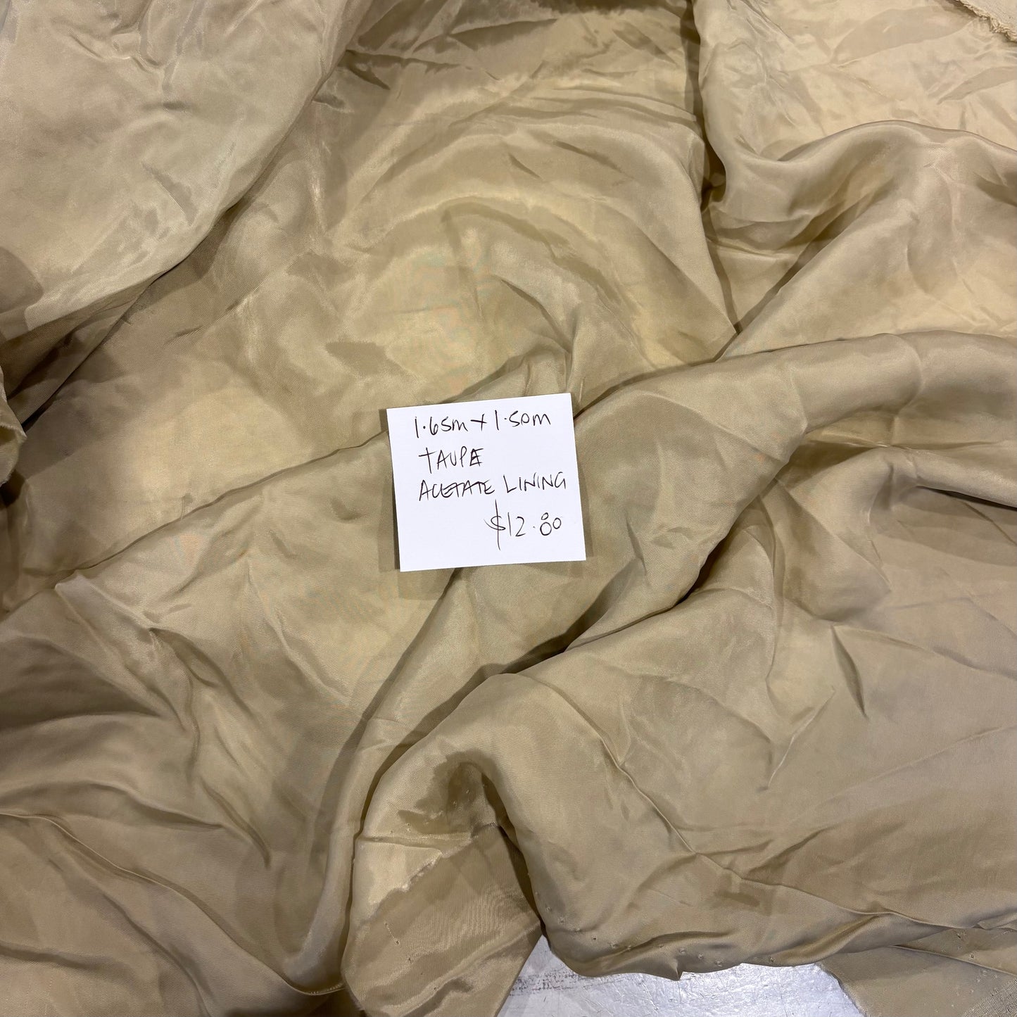 1.65m Taupe Acetate Lining