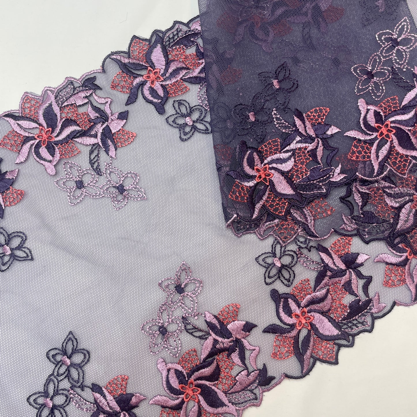 Amethyst vine Embroidered Lace
