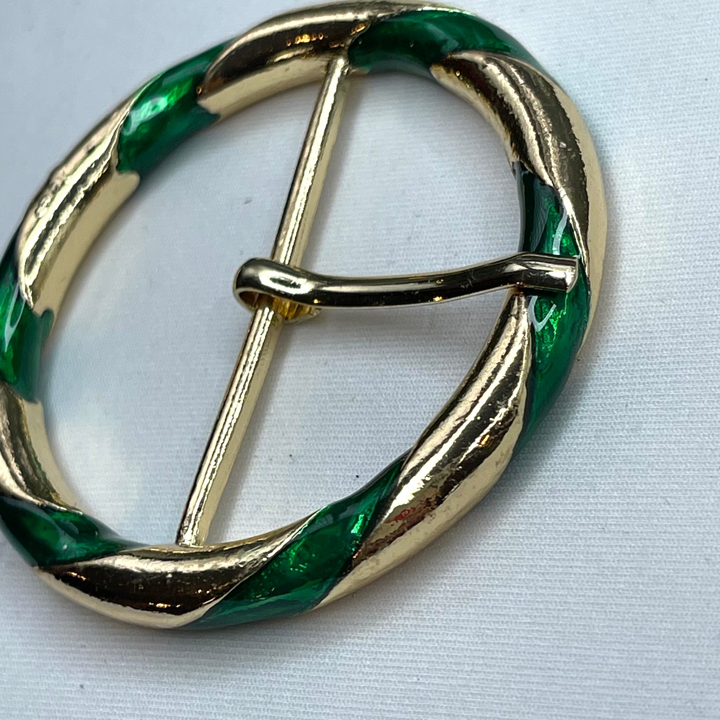 Candy Stripe Green/Gold Metal Buckle