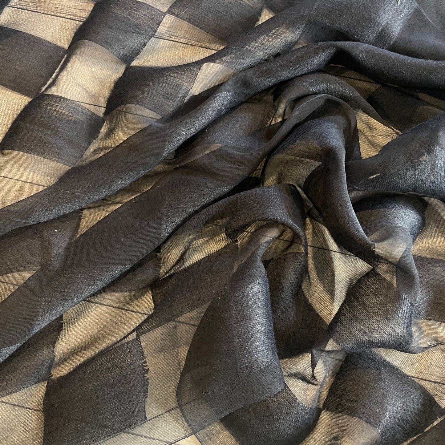 Checkerboard silk organdy