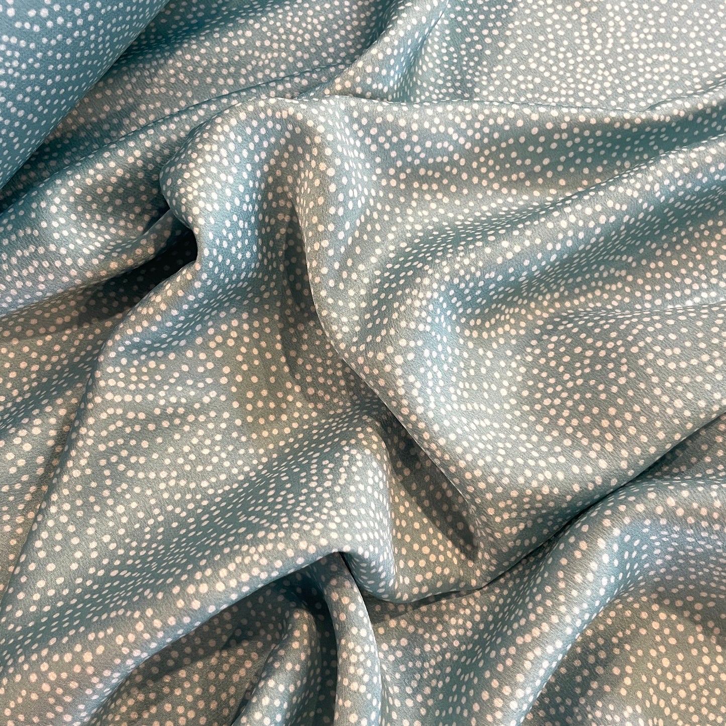 Sea mist confetti spot lightweight satin