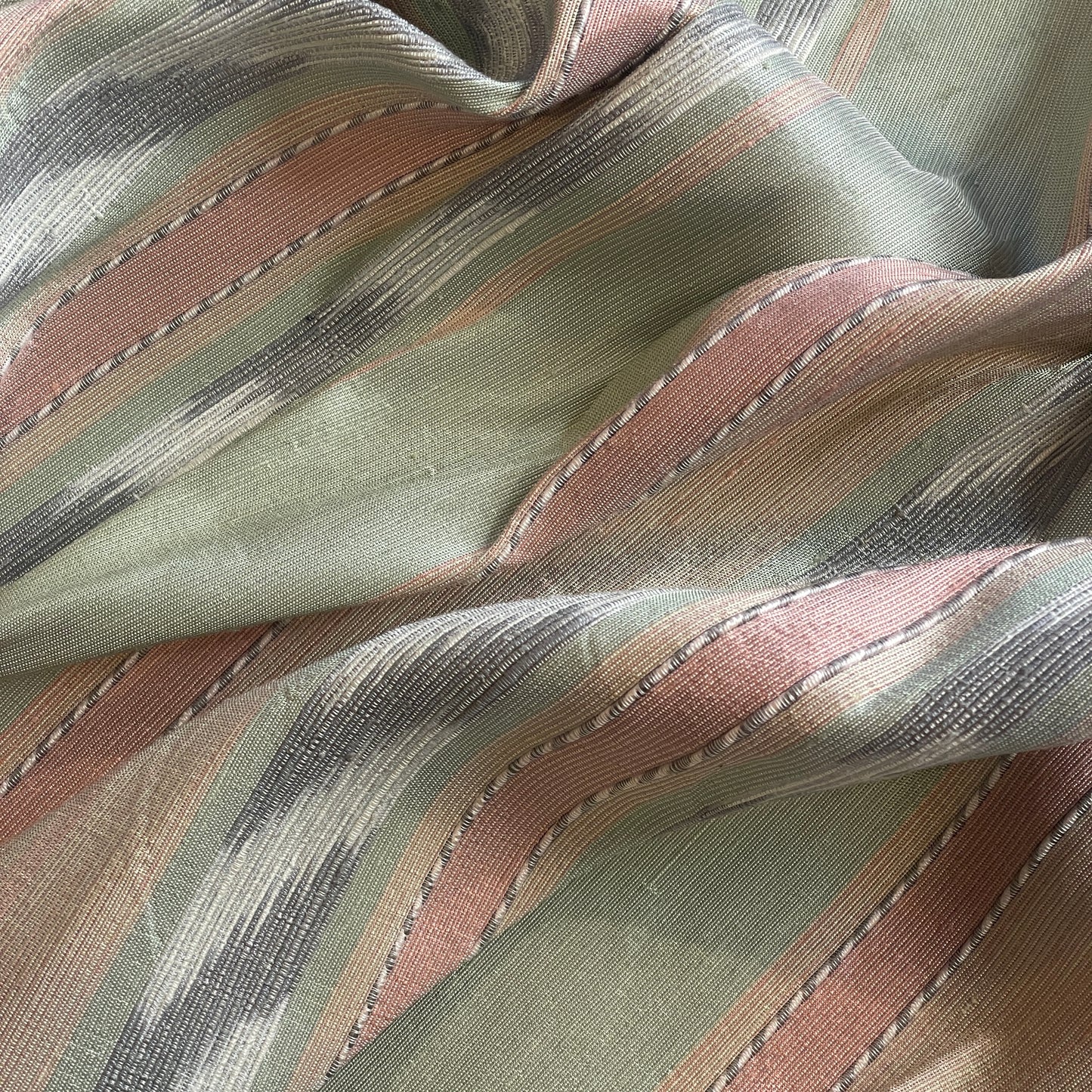 Mexica pastel stripe corded Silk Dupion