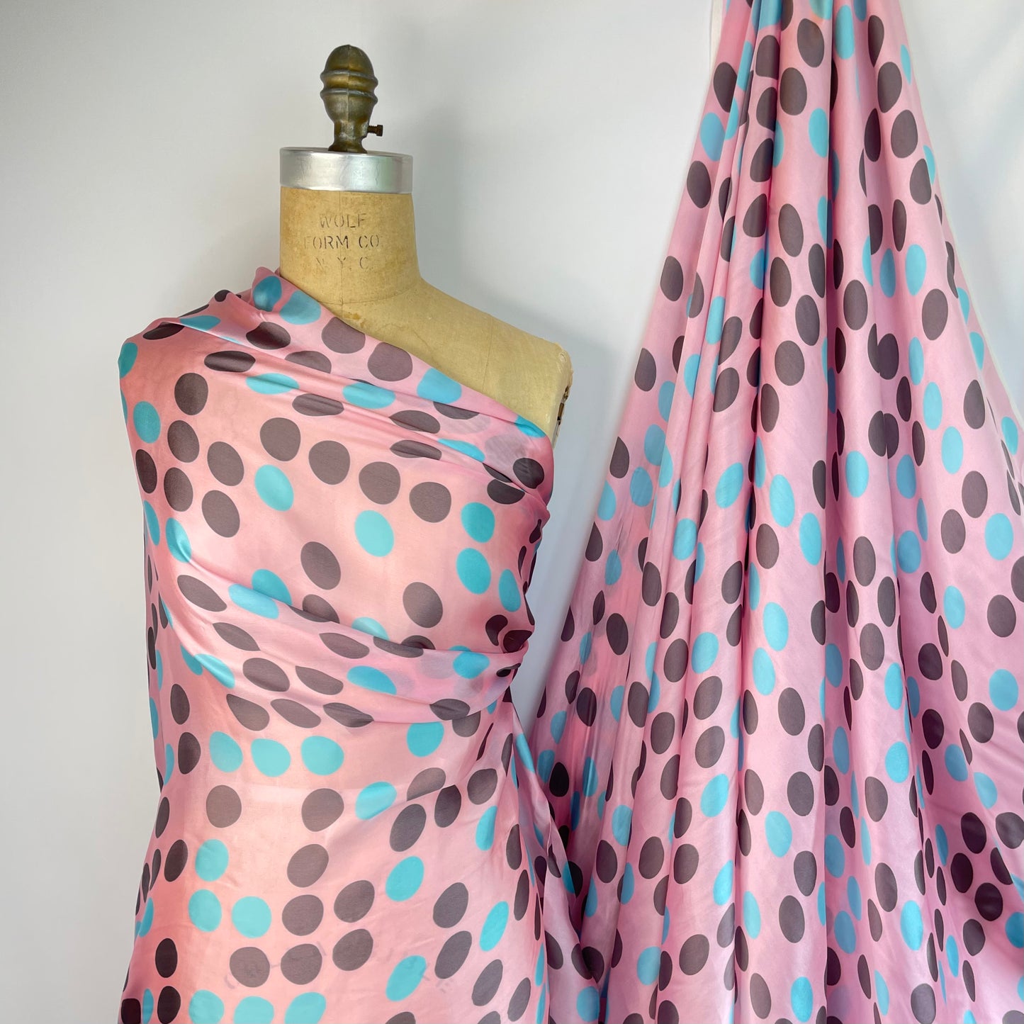 Pink Party Spots Fine Silk Satin