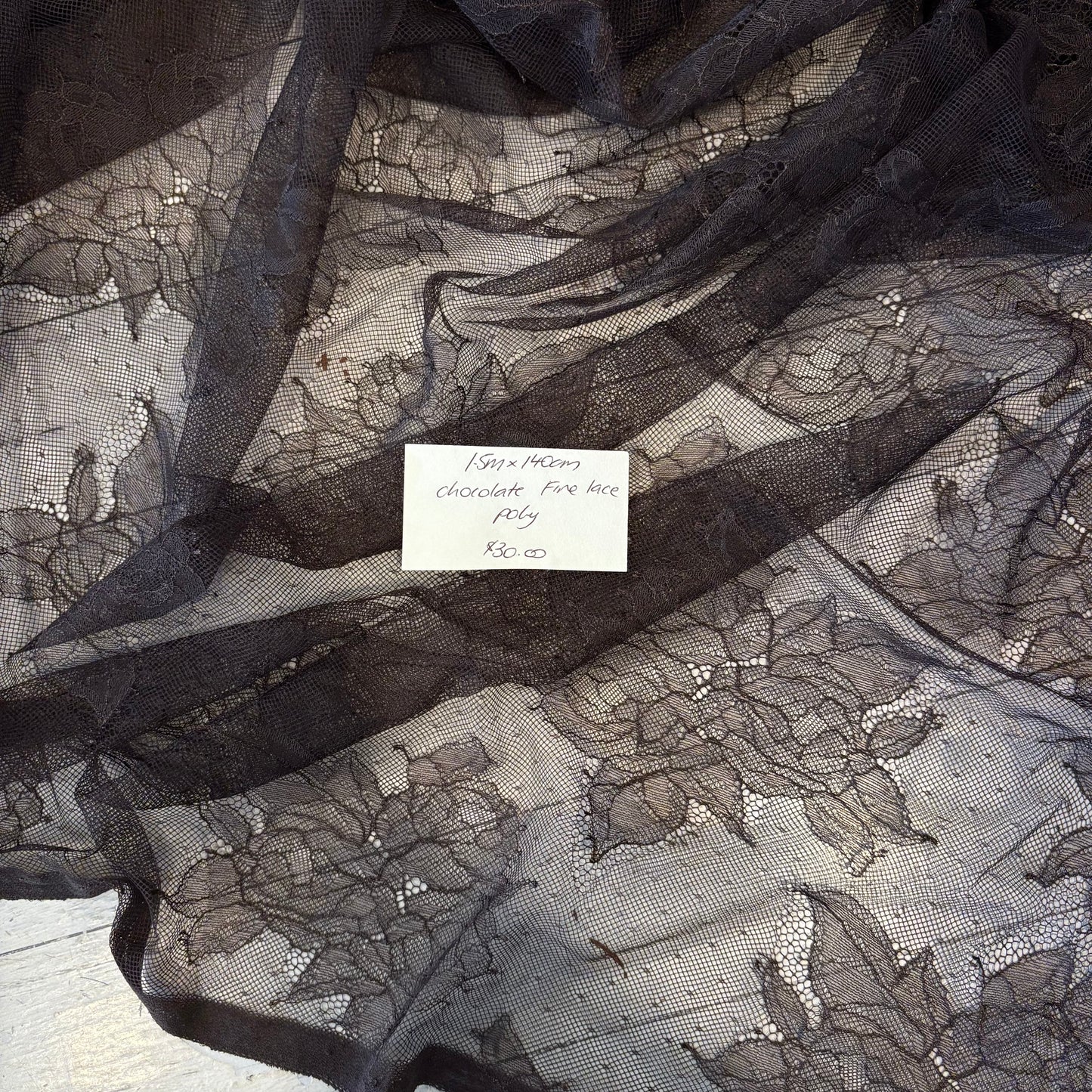 1.5m Chocolate Fine Lace