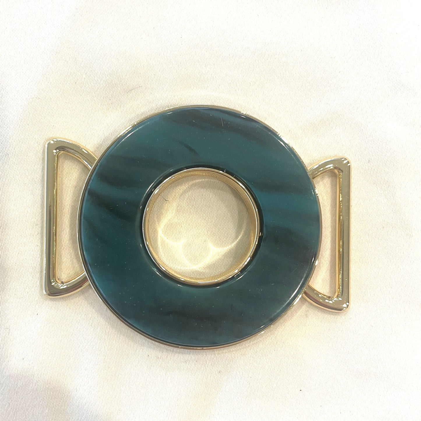 Emerald marble Ring buckle large
