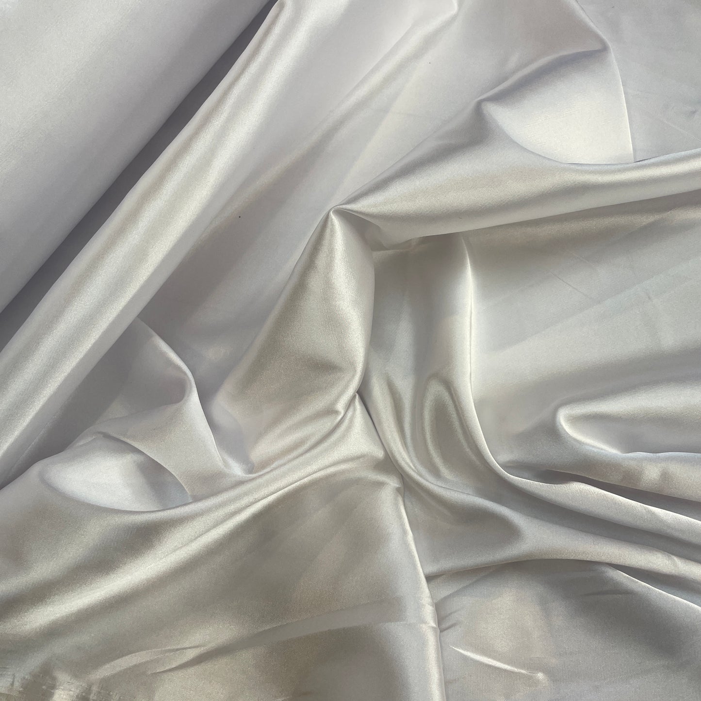 White stretch satin