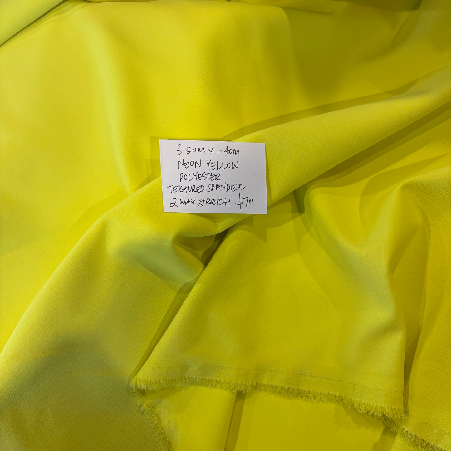3.5m Neon Yellow Textured Spandex