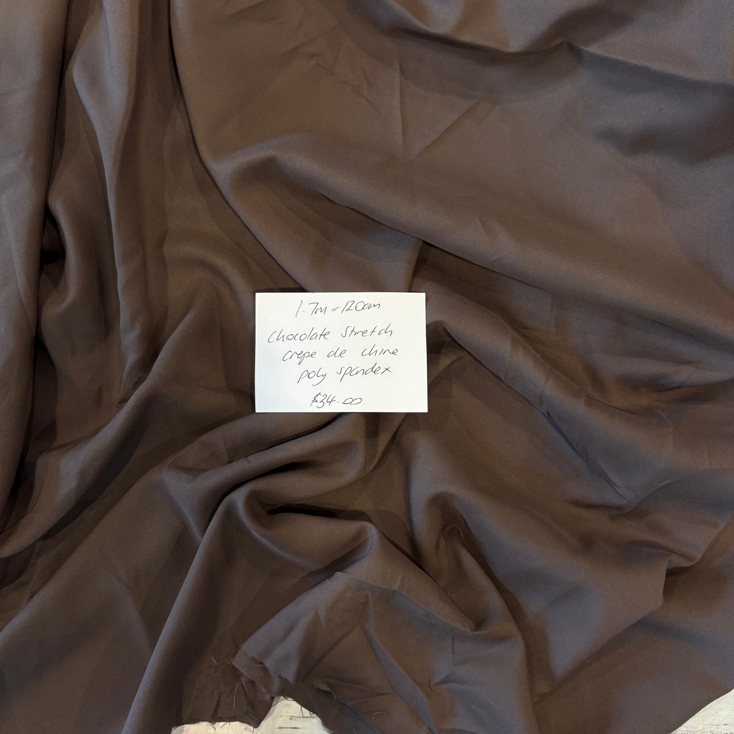 1.7m Chocolate Stretch Crepe De Chine