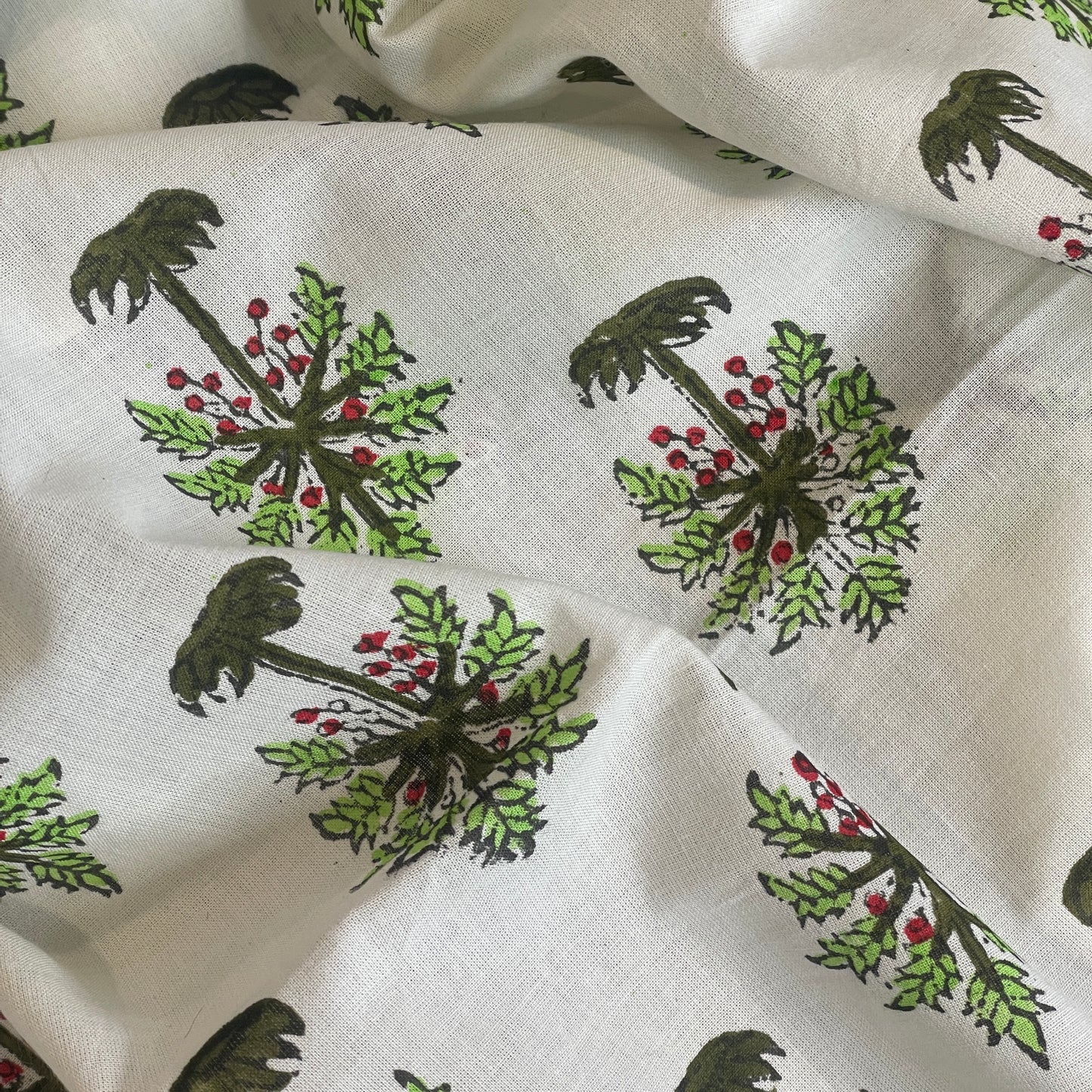 Sun temple block print cotton voile