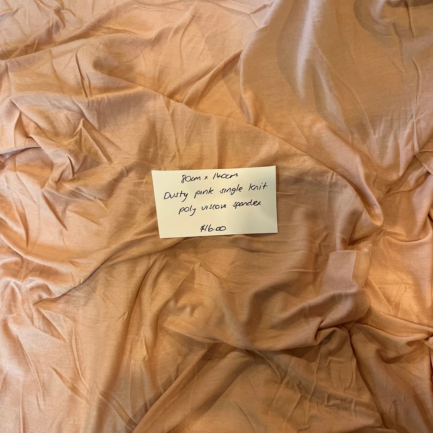 80cm Dusty Pink Single Knit Poly Viscose Spandex