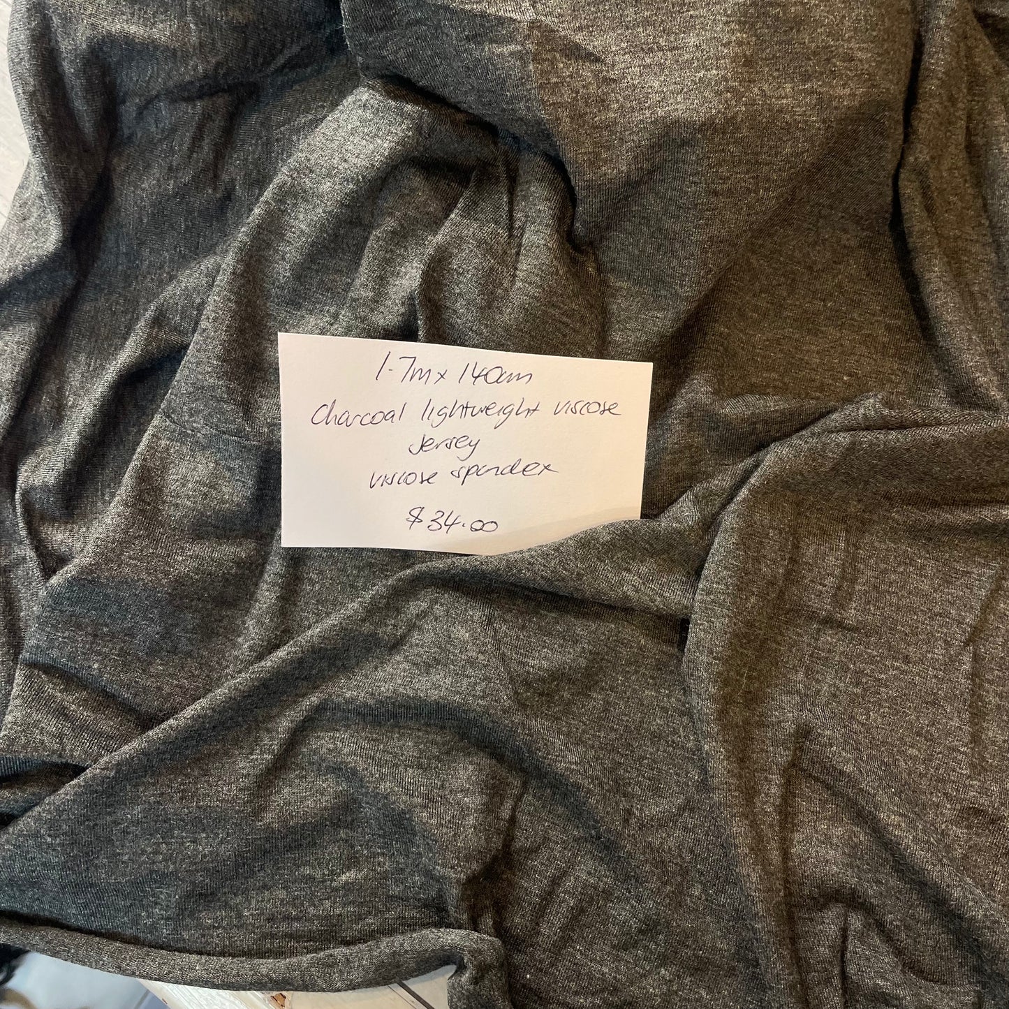 1.7m Charcoal Viscose Jersey