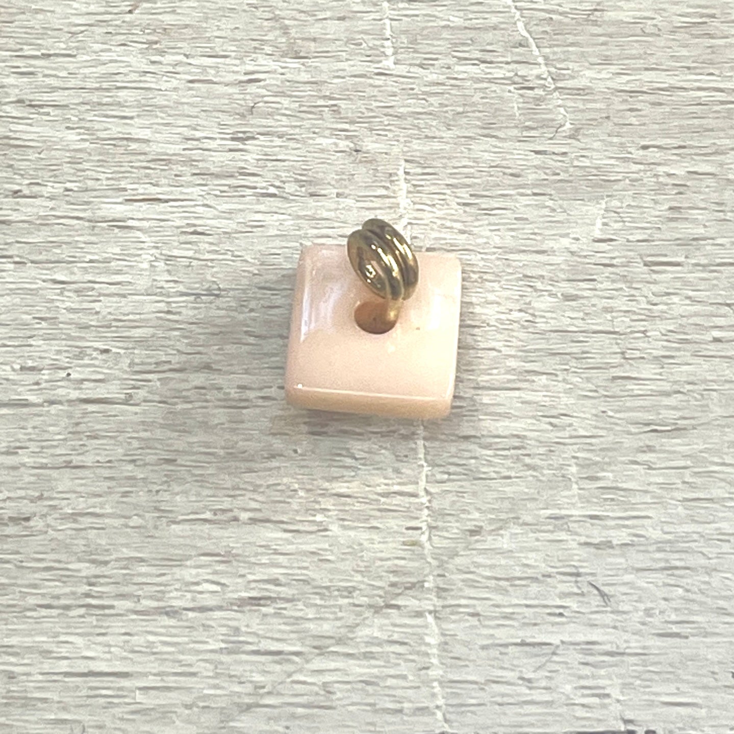 7mm pink blush glass square shank button