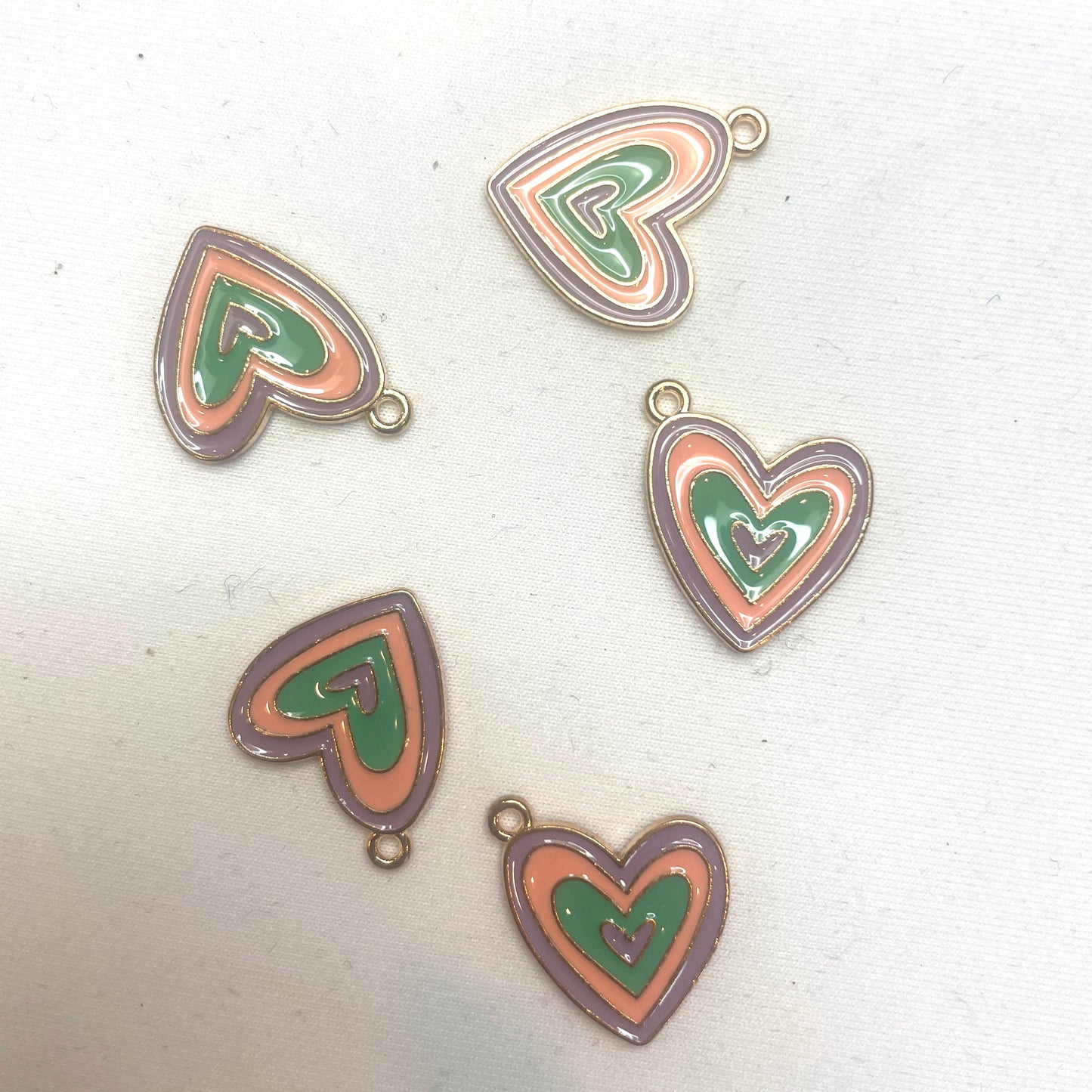 pastel heart charm