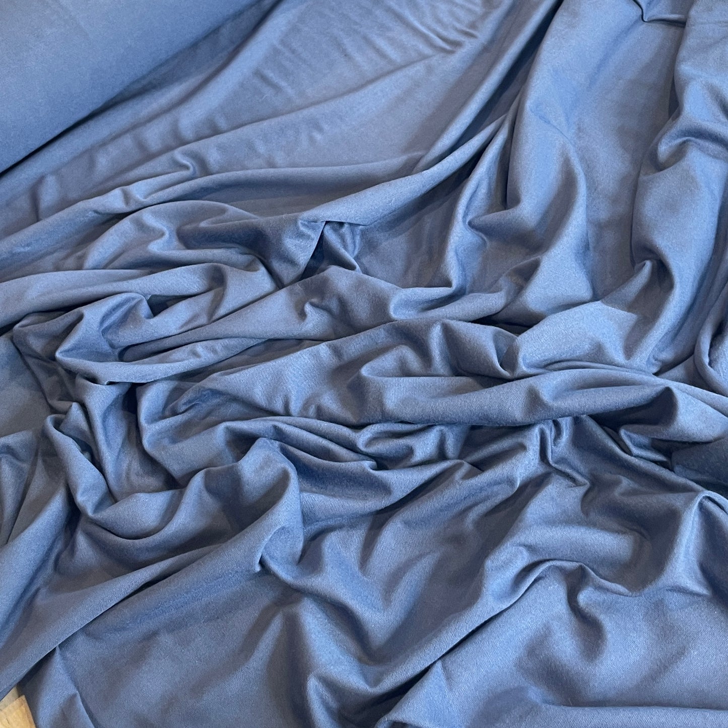Denim blue viscose jersey