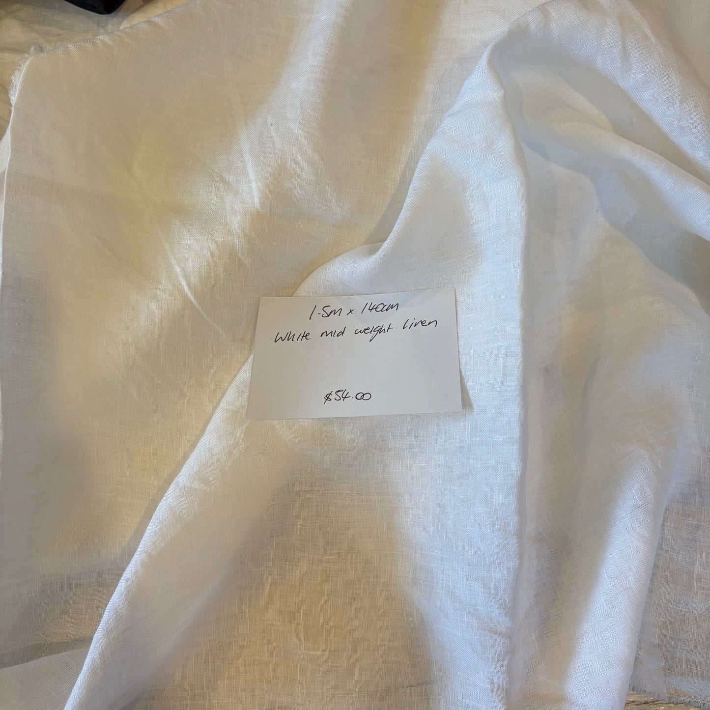1.5m White Mid Weight Linen