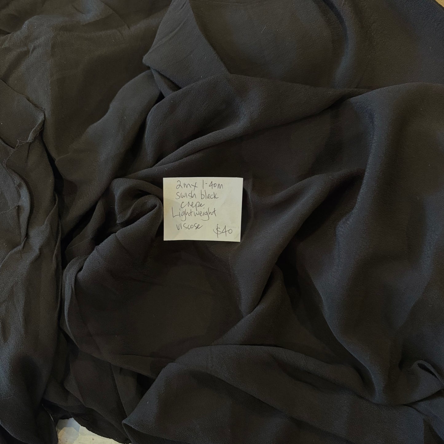 2m Swish Black Crepe