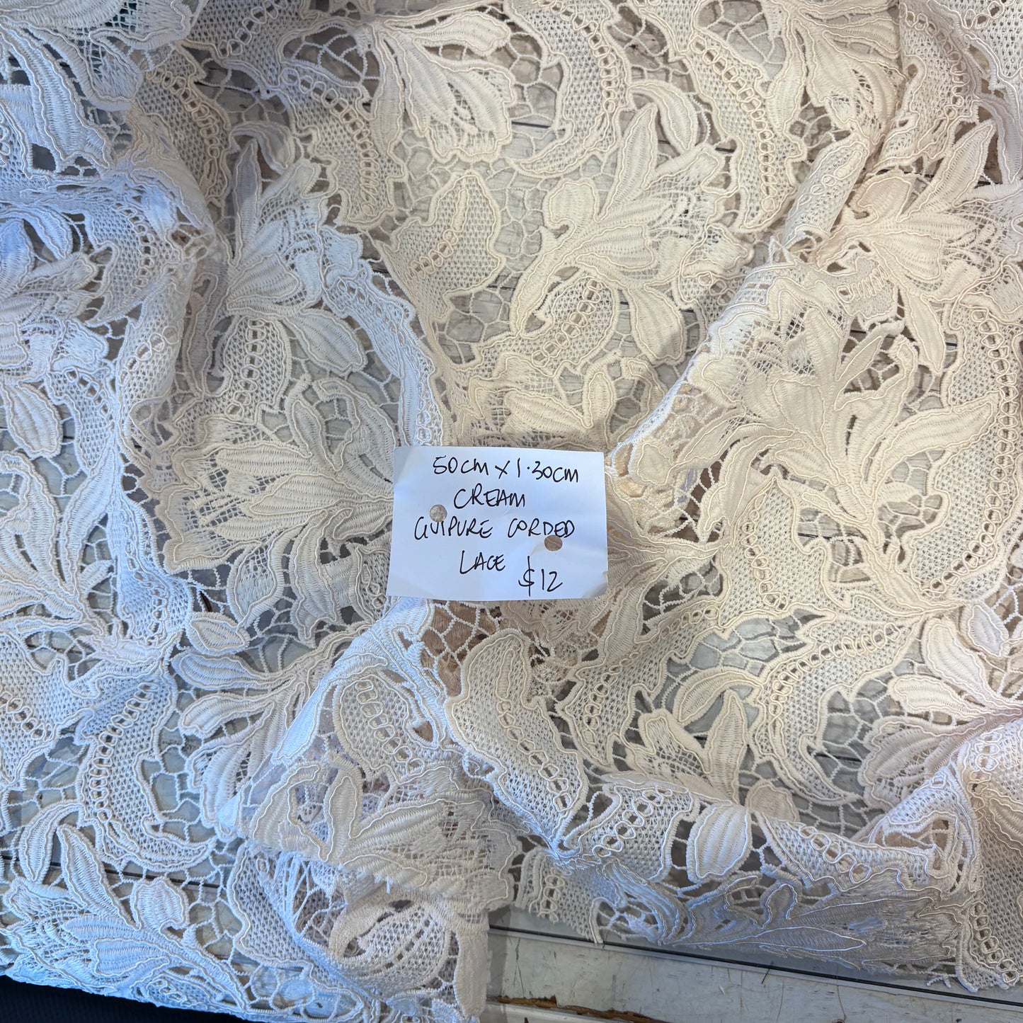 50cm Cream Guipure Corded Lace