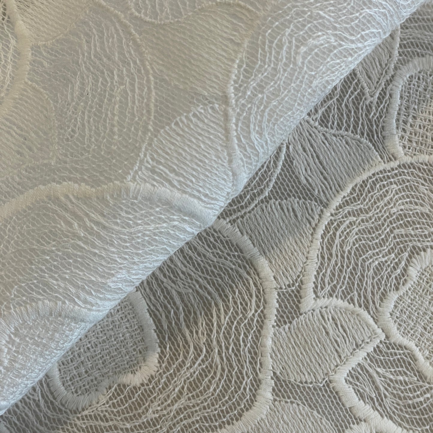 Abstract rose embroidered tulle