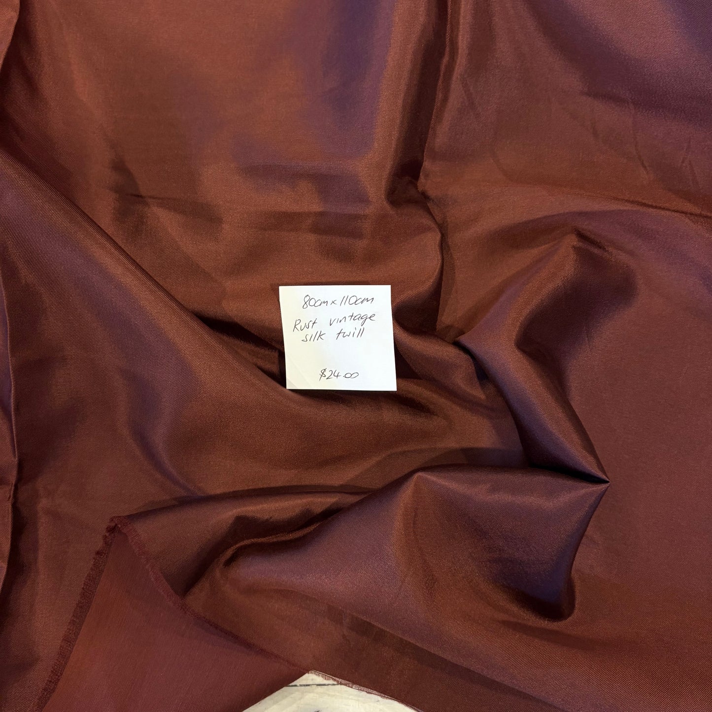 80cm Rust Vintage Silk Twill