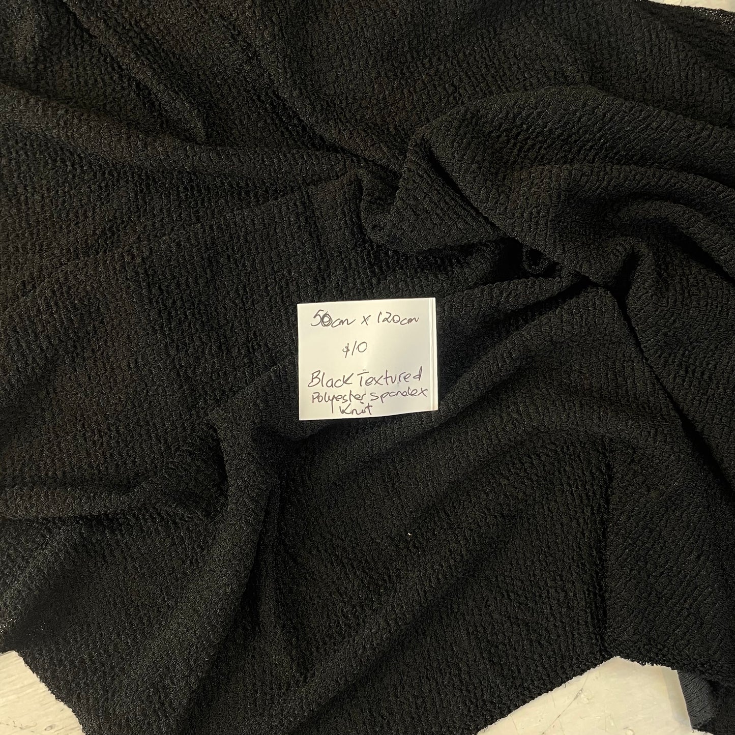 50cm Black Textured Knit