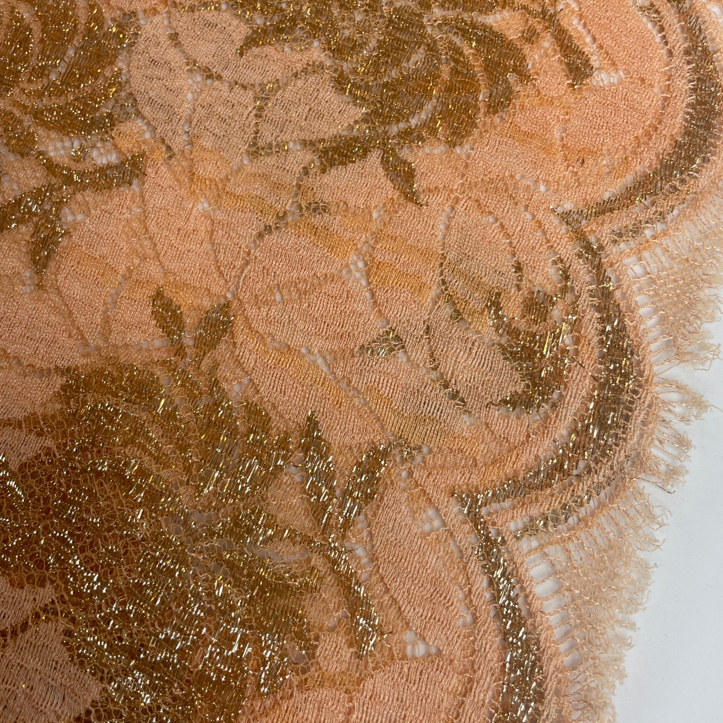Peach Bloom French Chantilly lace
