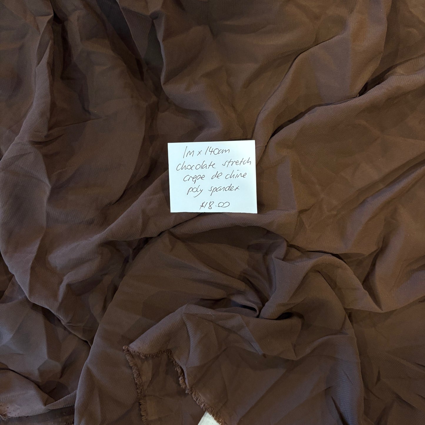 1m Chocolate Stretch Crepe De Chine