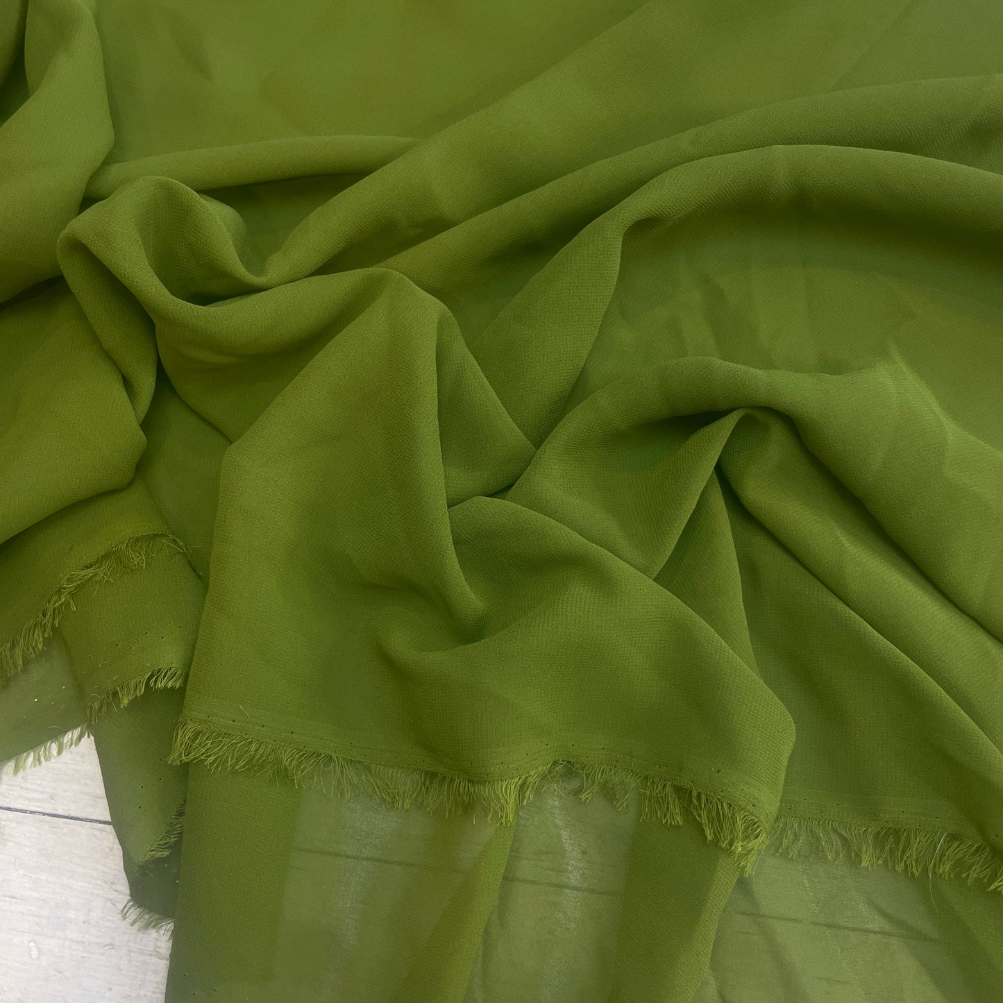 khaki triple crepe georgette