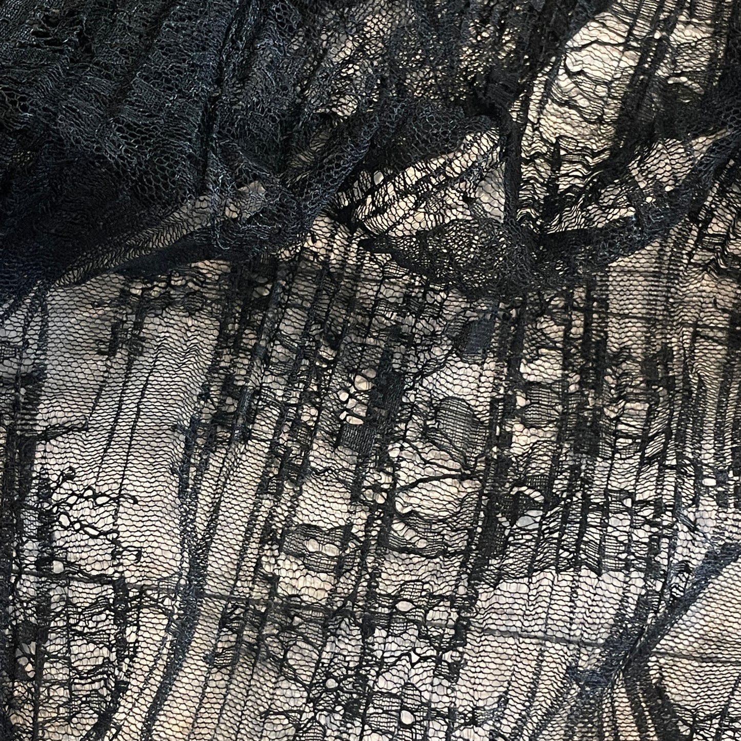 black fine pleated lace