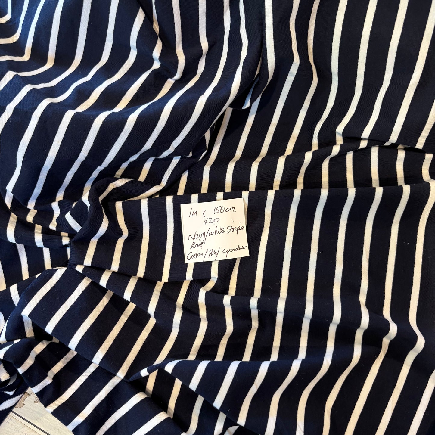 1m Navy + White Stripe Knit