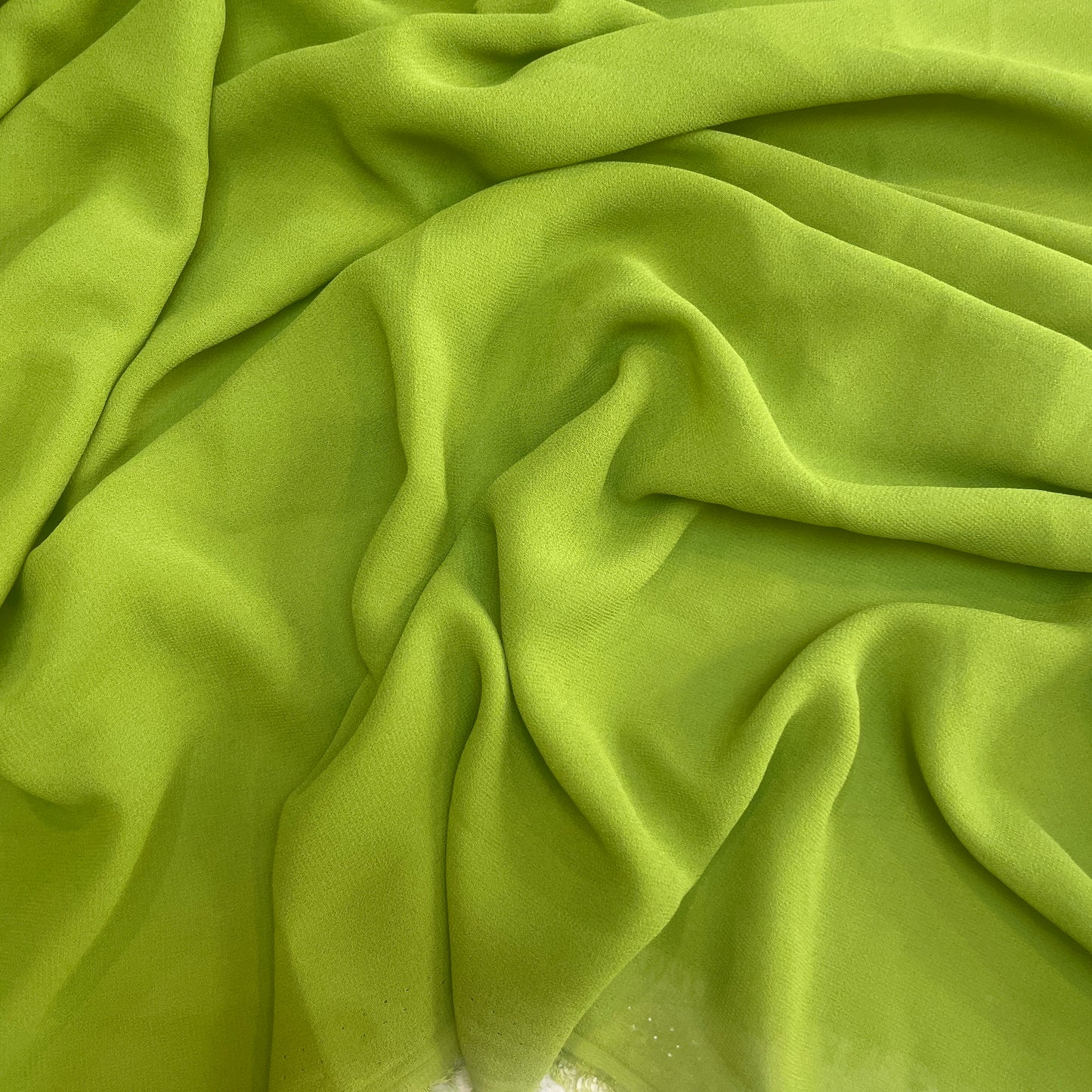 bright olive triple crepe georgette