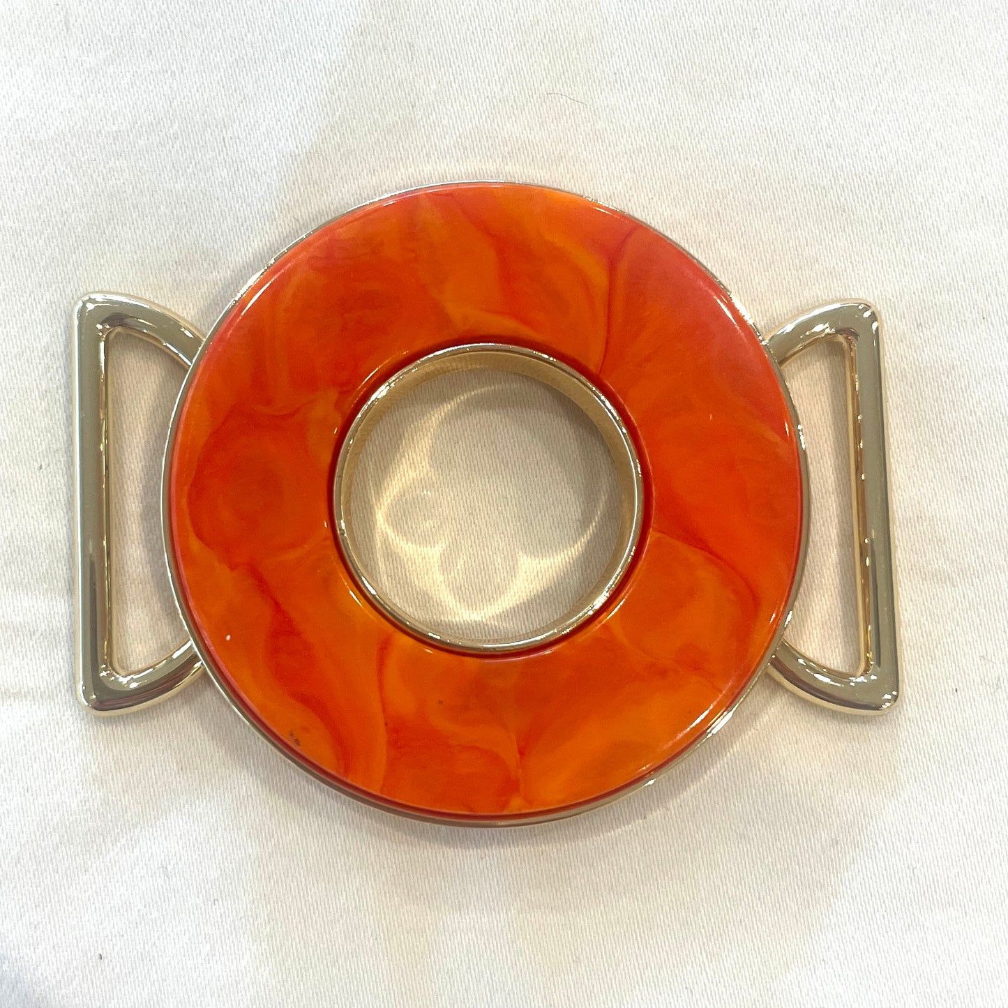 Orange marble Ring buckle large