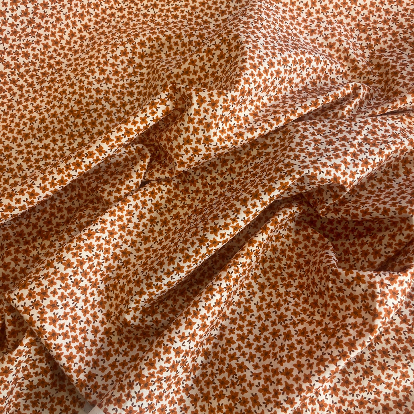 tangerine flower fields Cotton Shirting