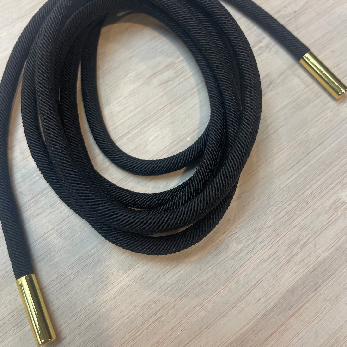 Black toggled cord tie 170cm