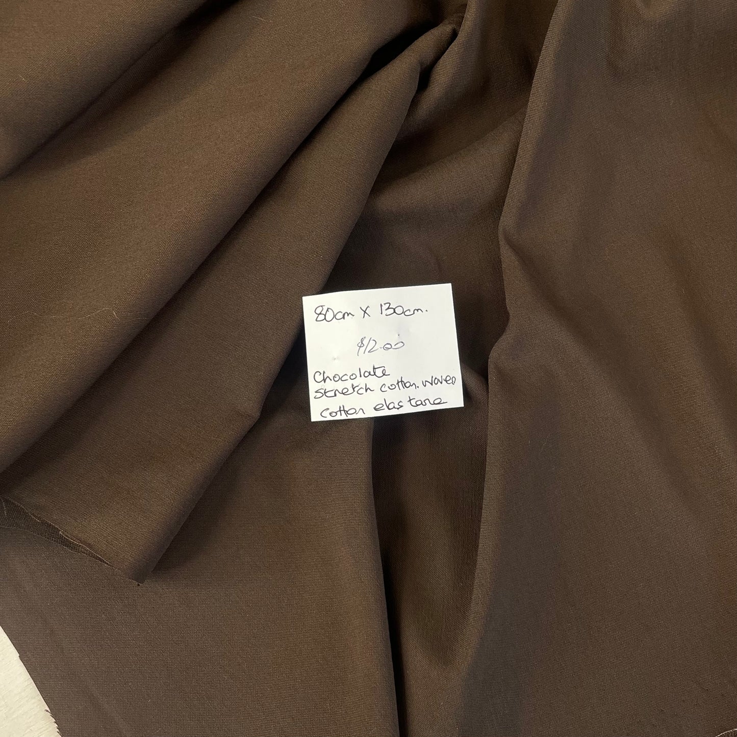 80cm Chocolate Stretch Cotton