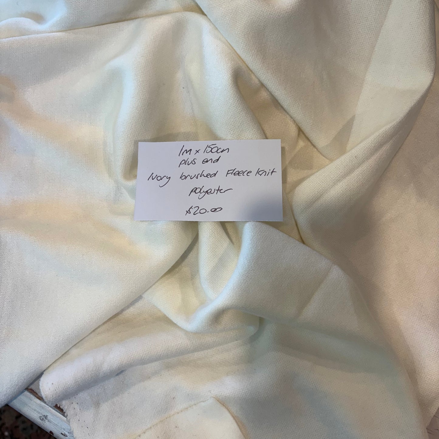 1m Ivory Brushed Fleece Knit