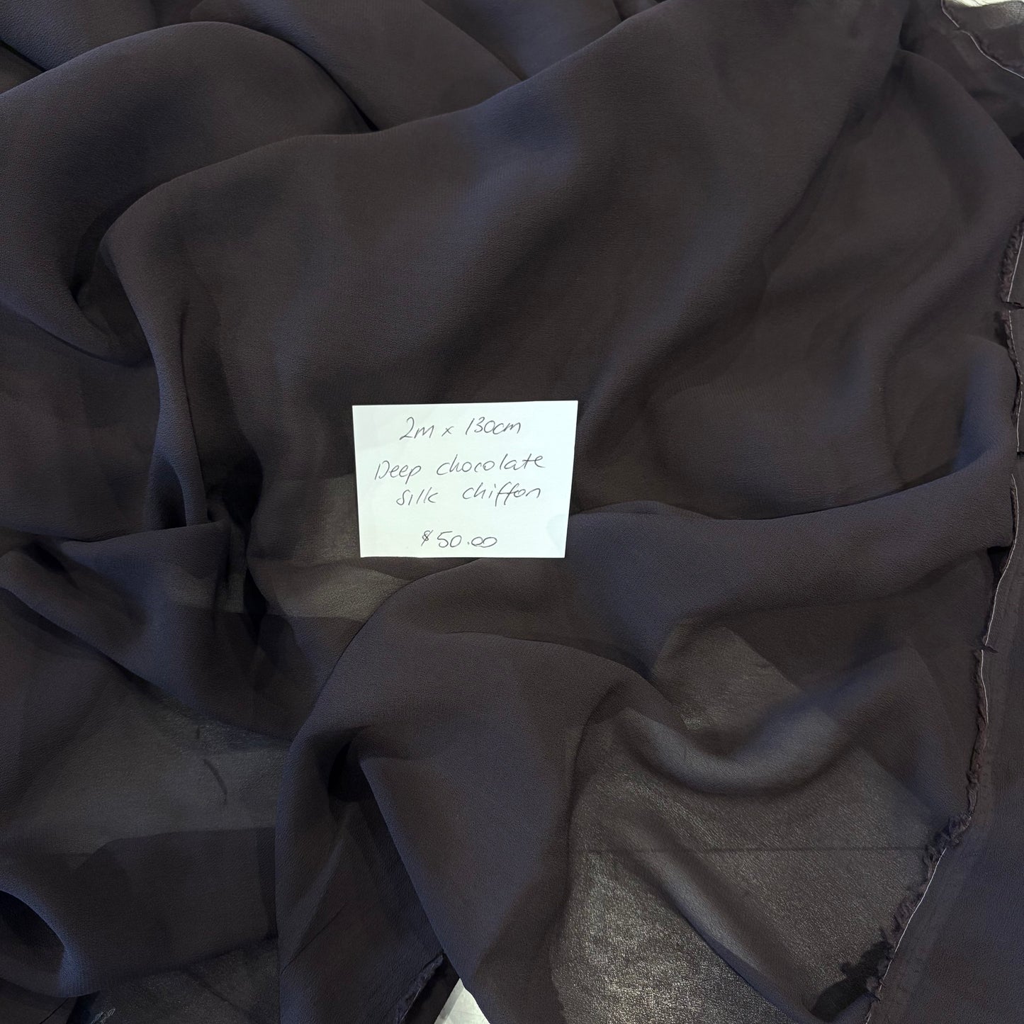 2m Deep Chocolate Silk Chiffon