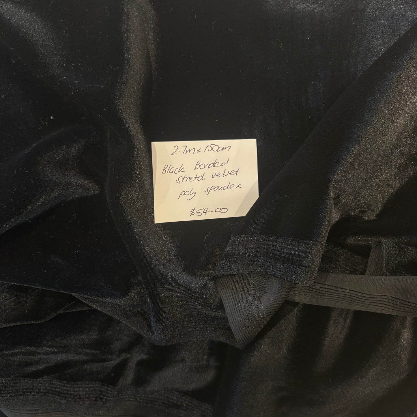 2.7m Black Bonded Stretch Velvet